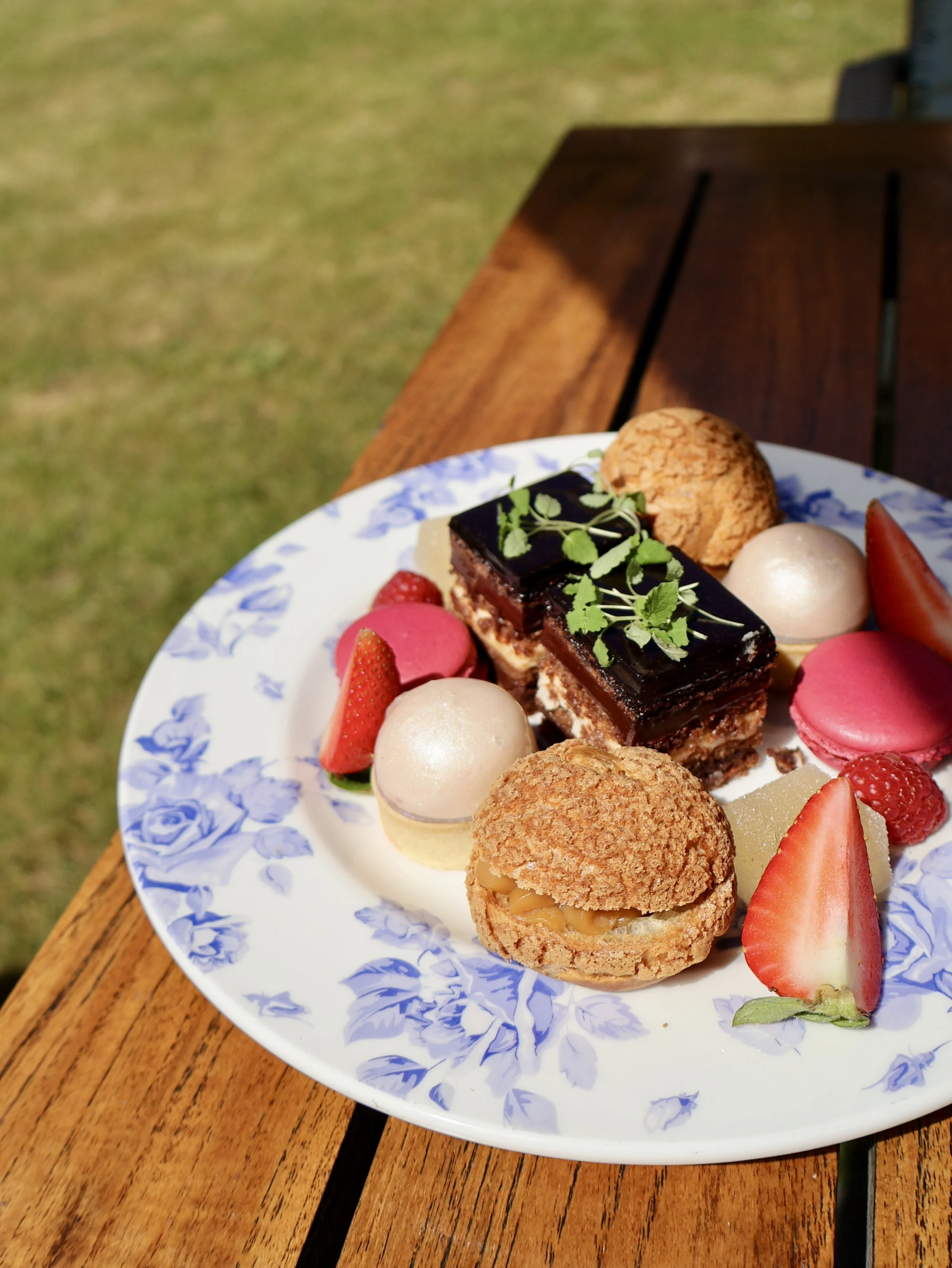 a plate of afternoon cakes at doddington hall