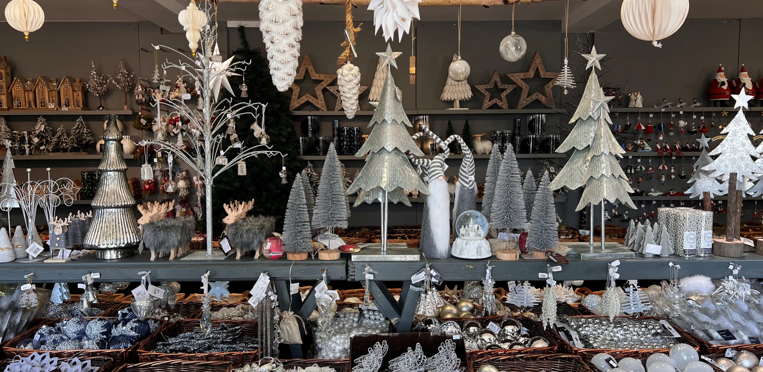 christmas decorations at doddington hall bauble barn