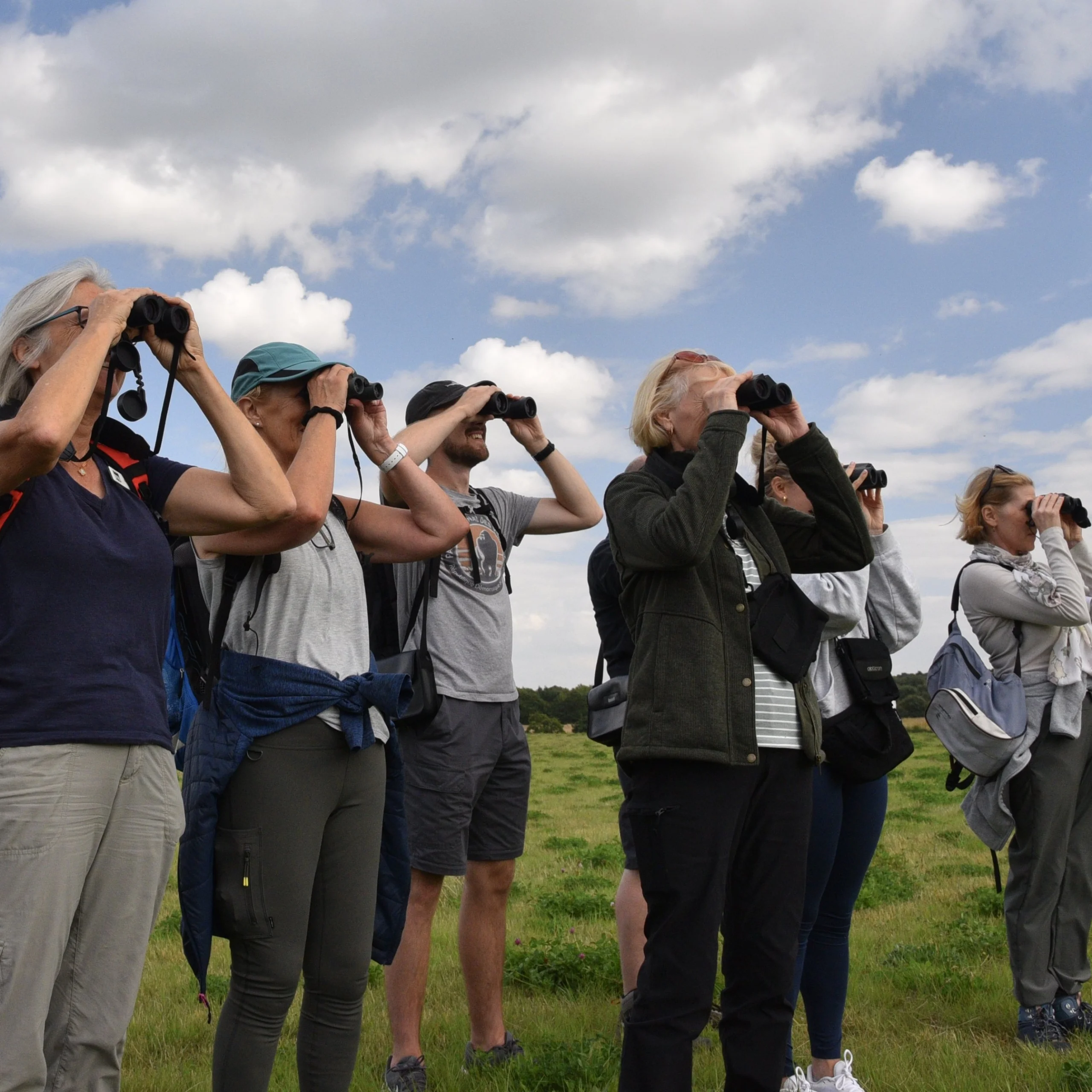 birdwatchers with binoculars doddington hall