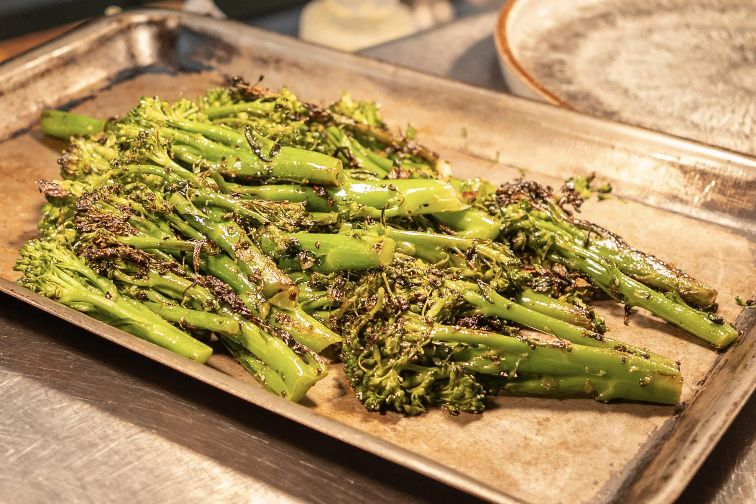 broccoli on a roasting tray doddington hall kitchen garden produce