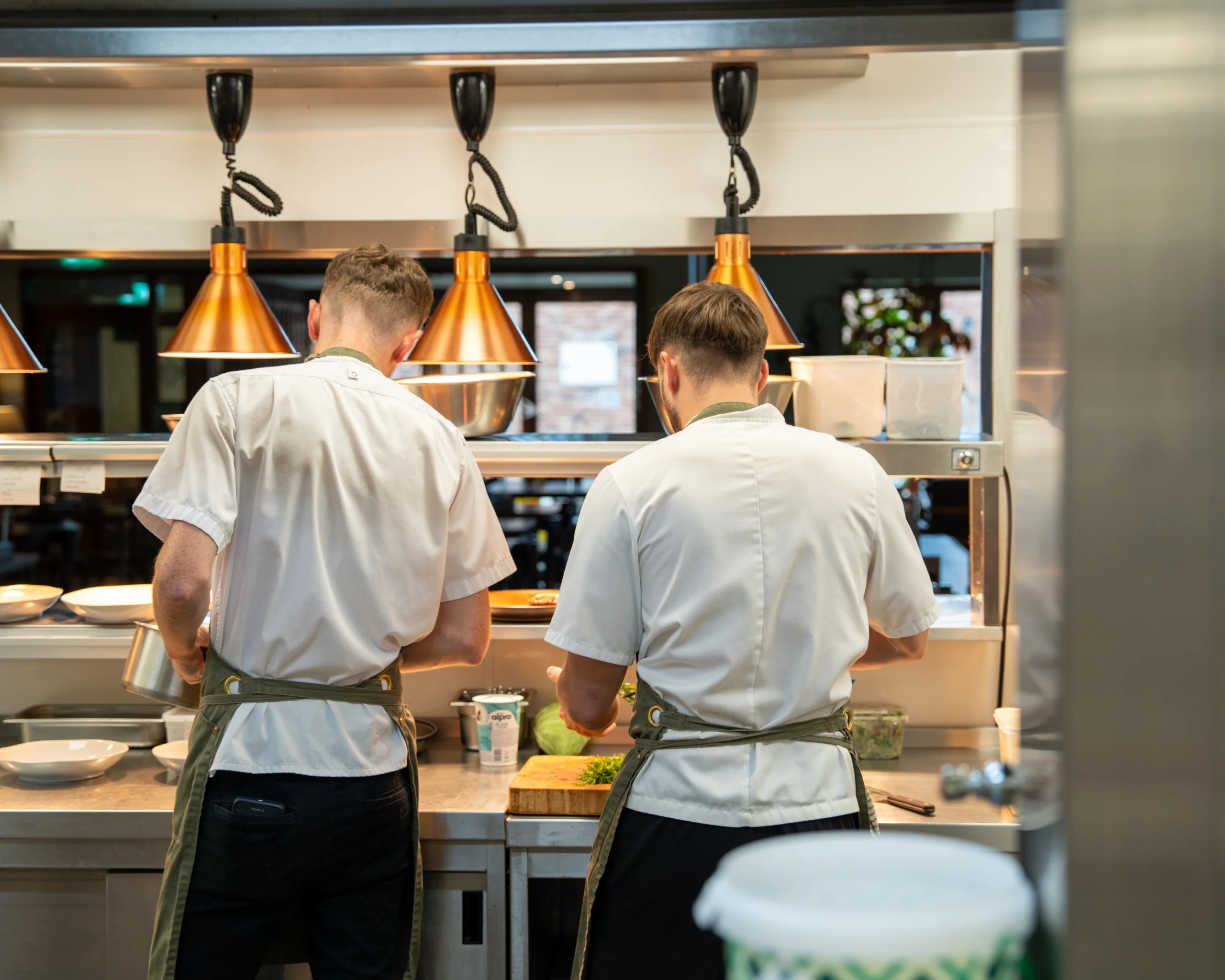 chefs in the kitchen at doddington grain store