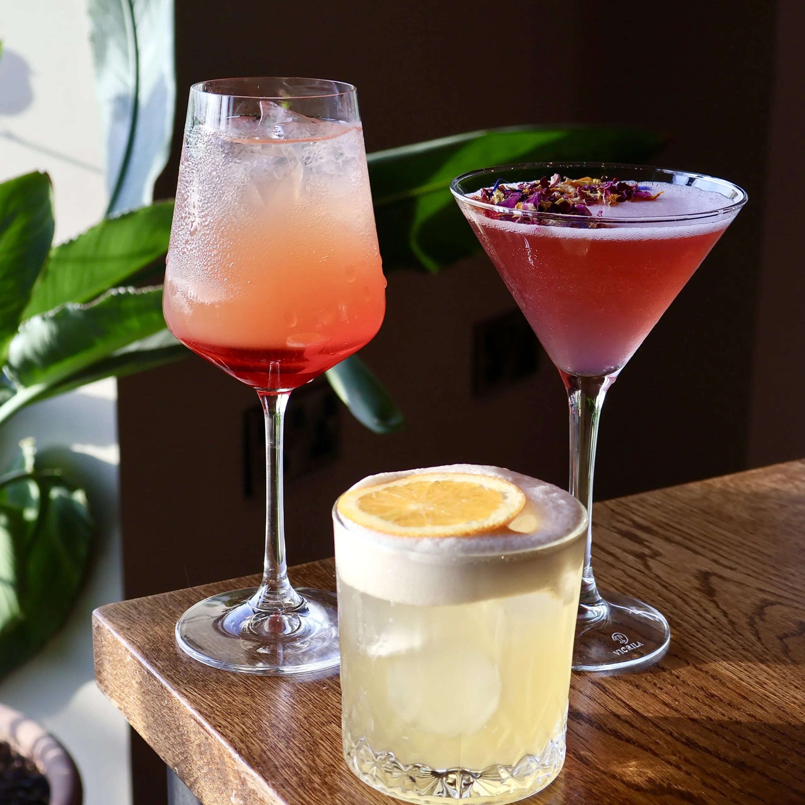 cocktail glasses at doddington hall grain store