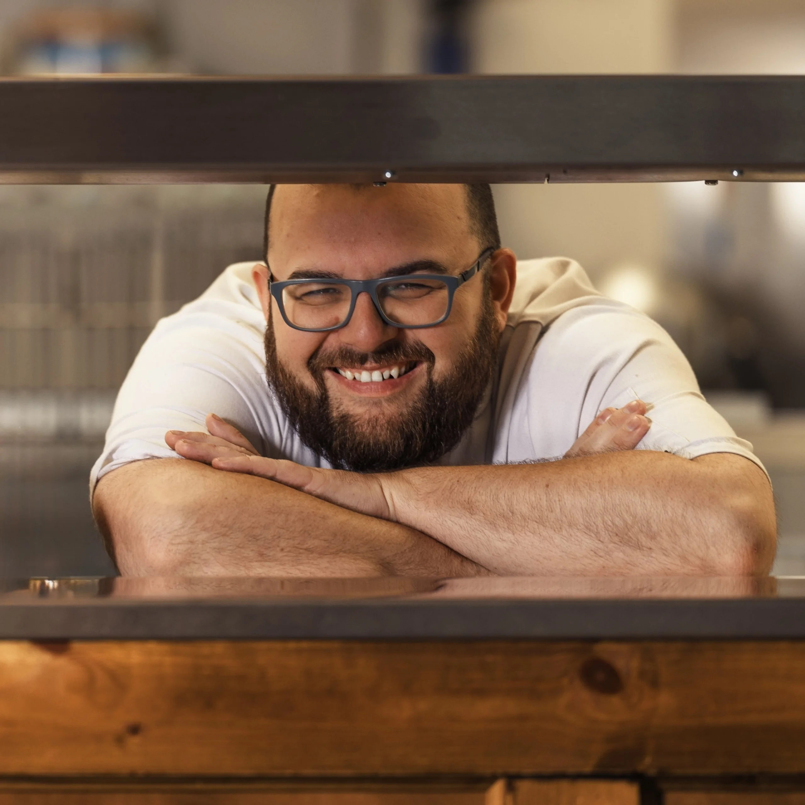 portrait of chef conrad adam at doddington grain store