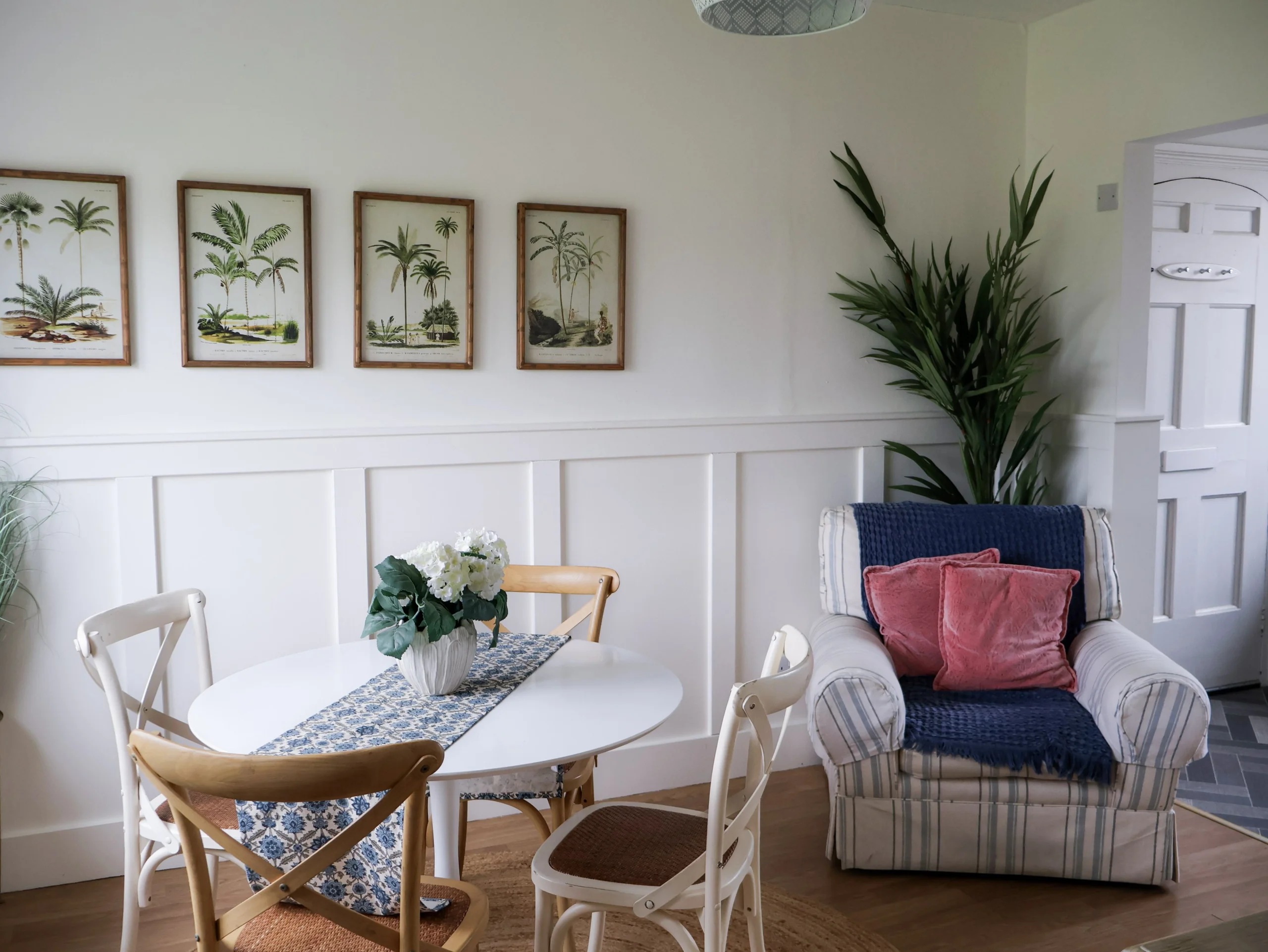 dining table and armchair in bugalow at doddington estate