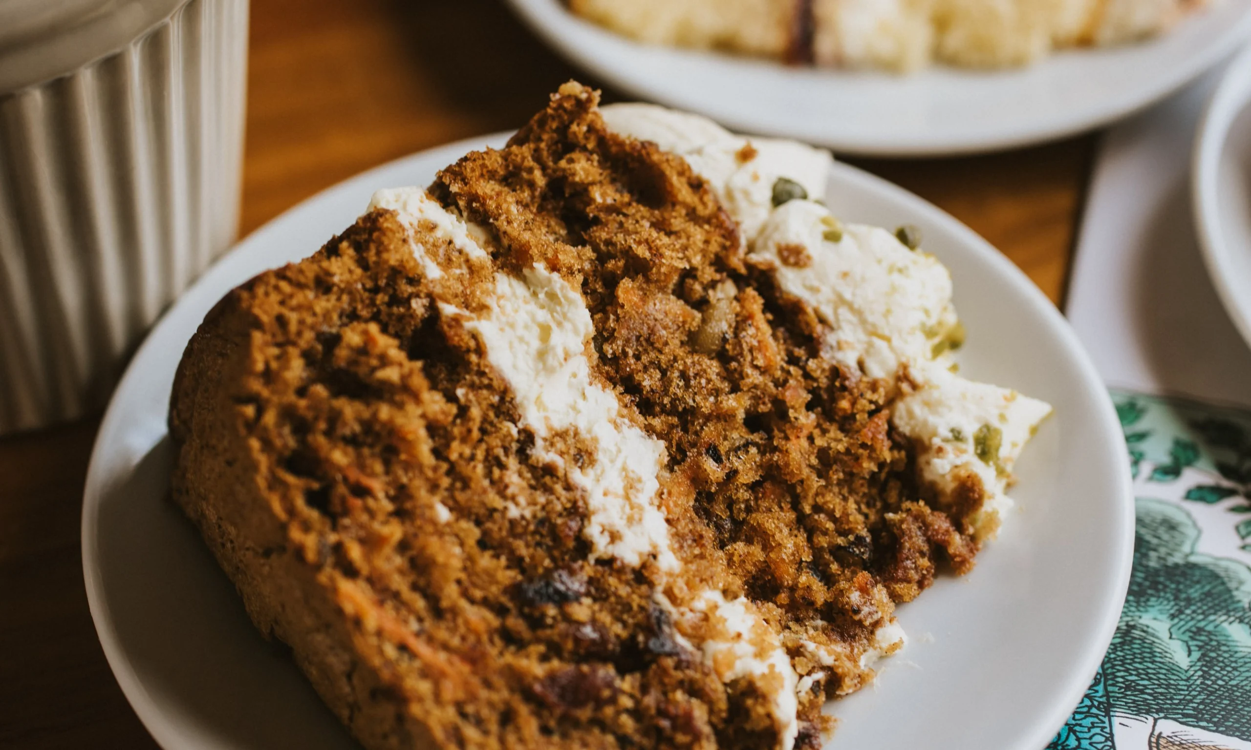 slices of carrot and victoria sponge cake doddington hall farm shop cafe
