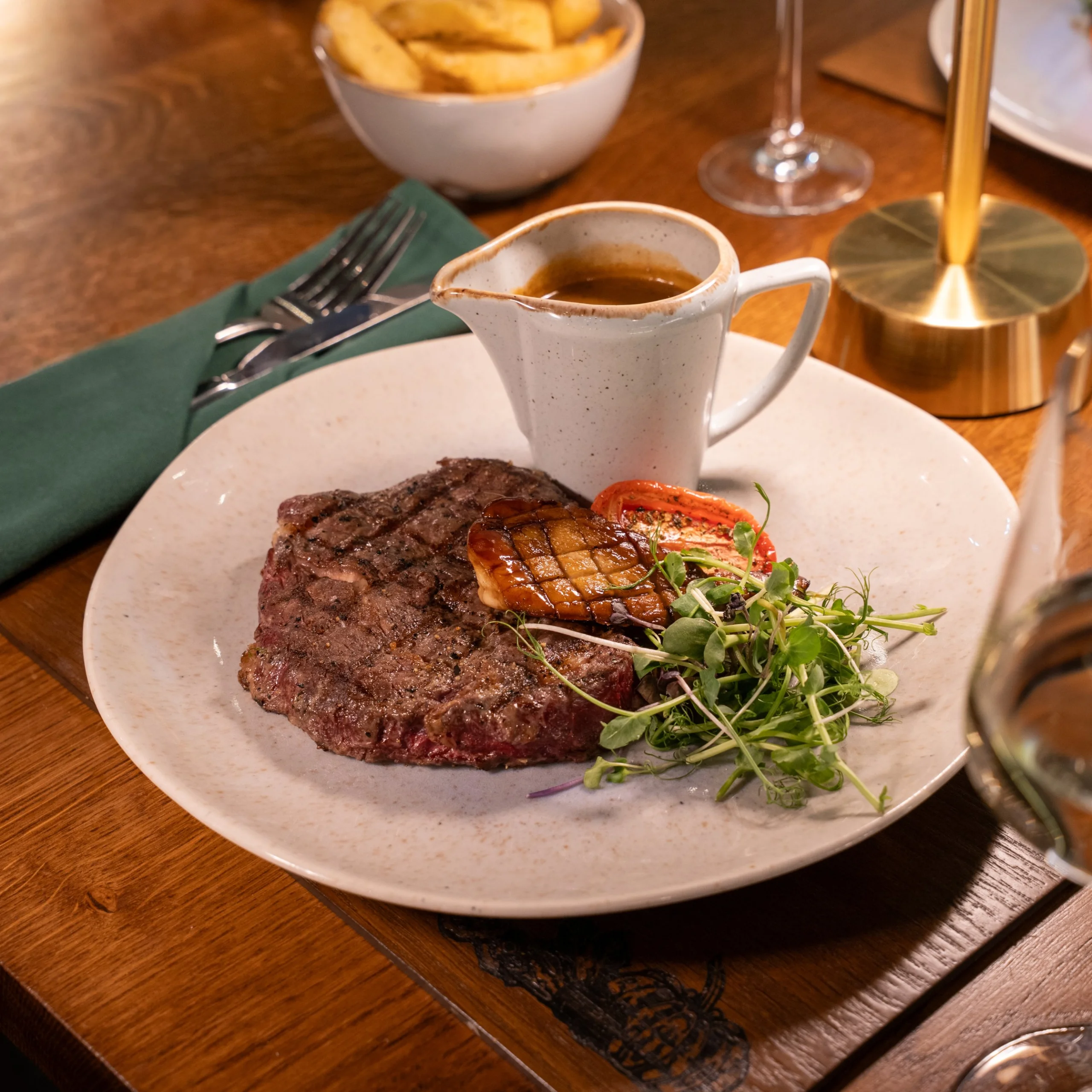 doddington grain store steak dish with gravy jug