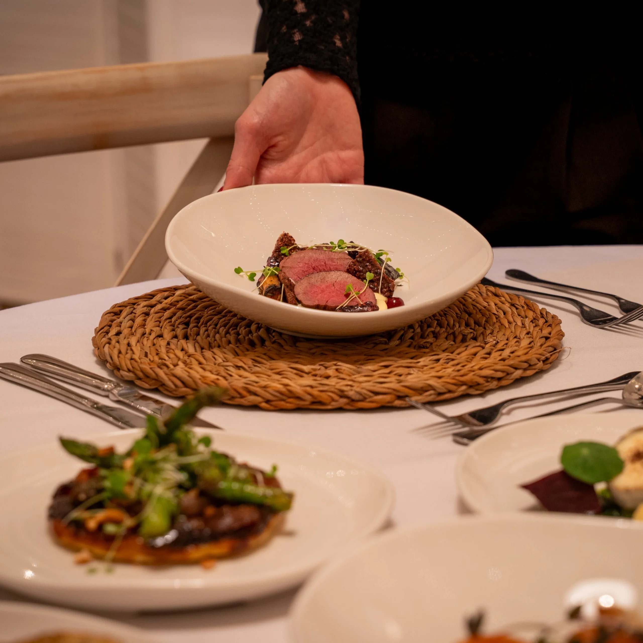 small bowls of food for a wedding tasting at doddington hall
