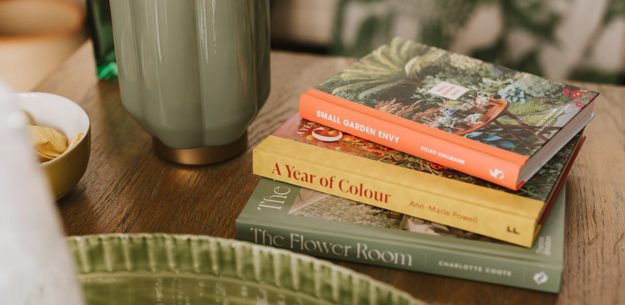 a stack of gardening books doddington home store