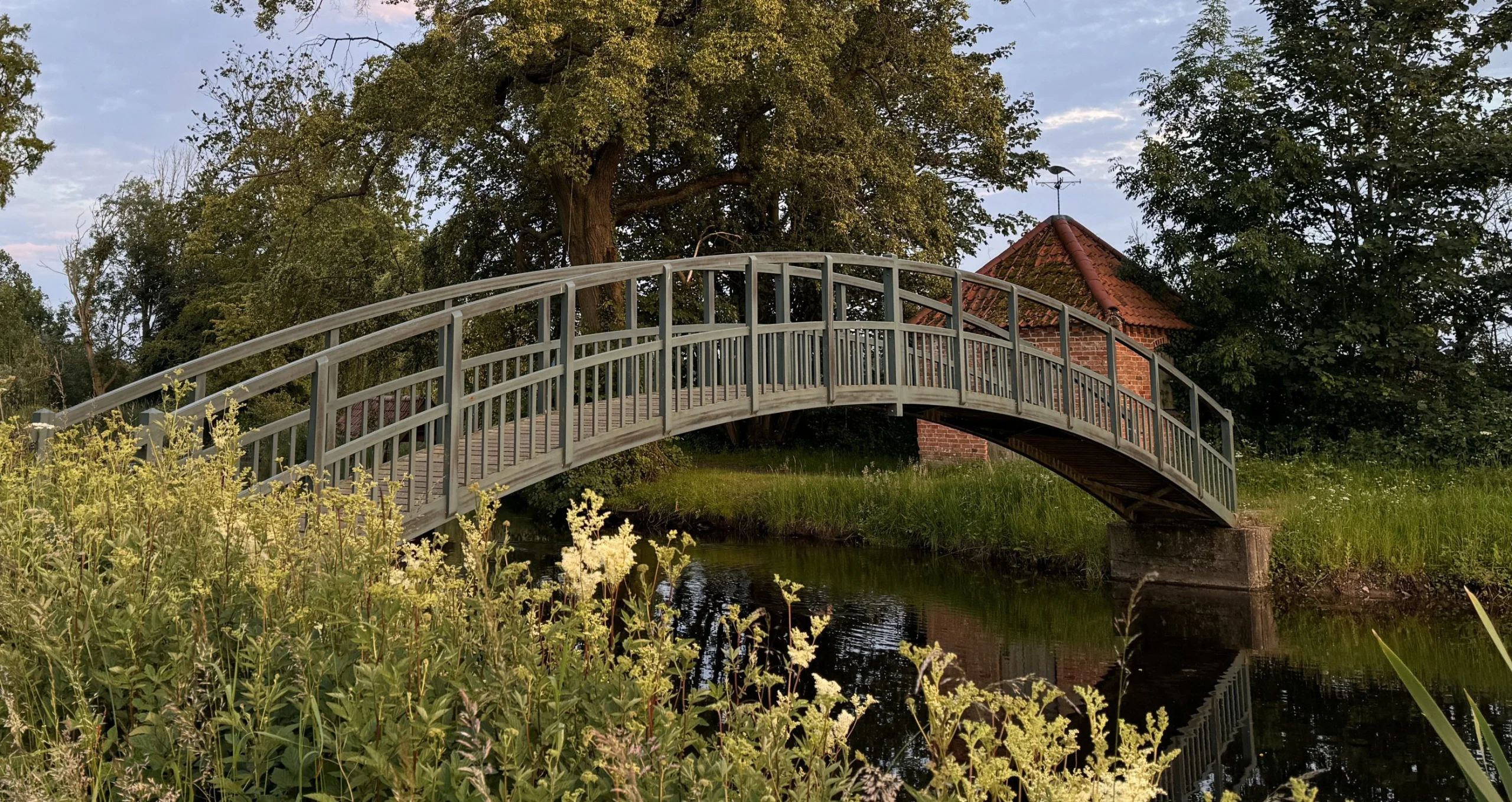 the fishpond bridge at doddington hall estate