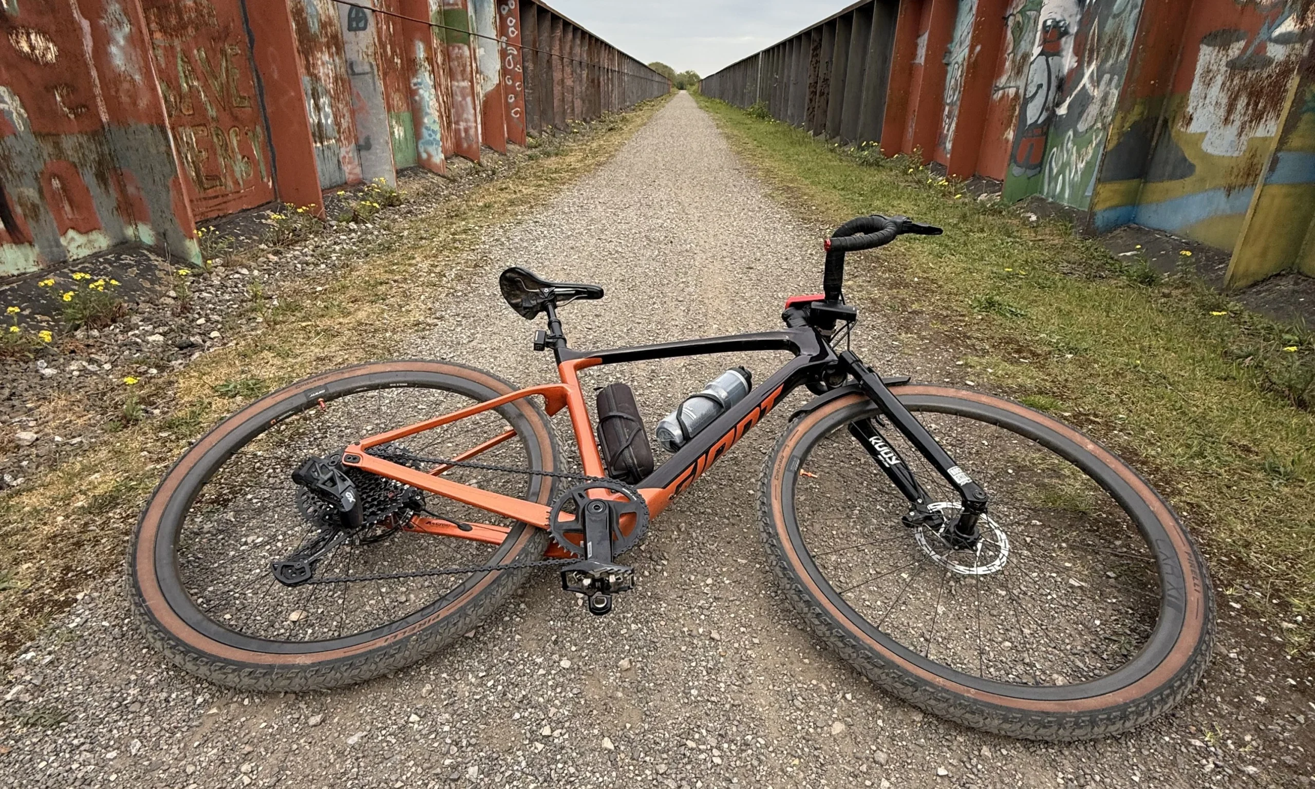 a bicycle on the track at fledborough viaduct