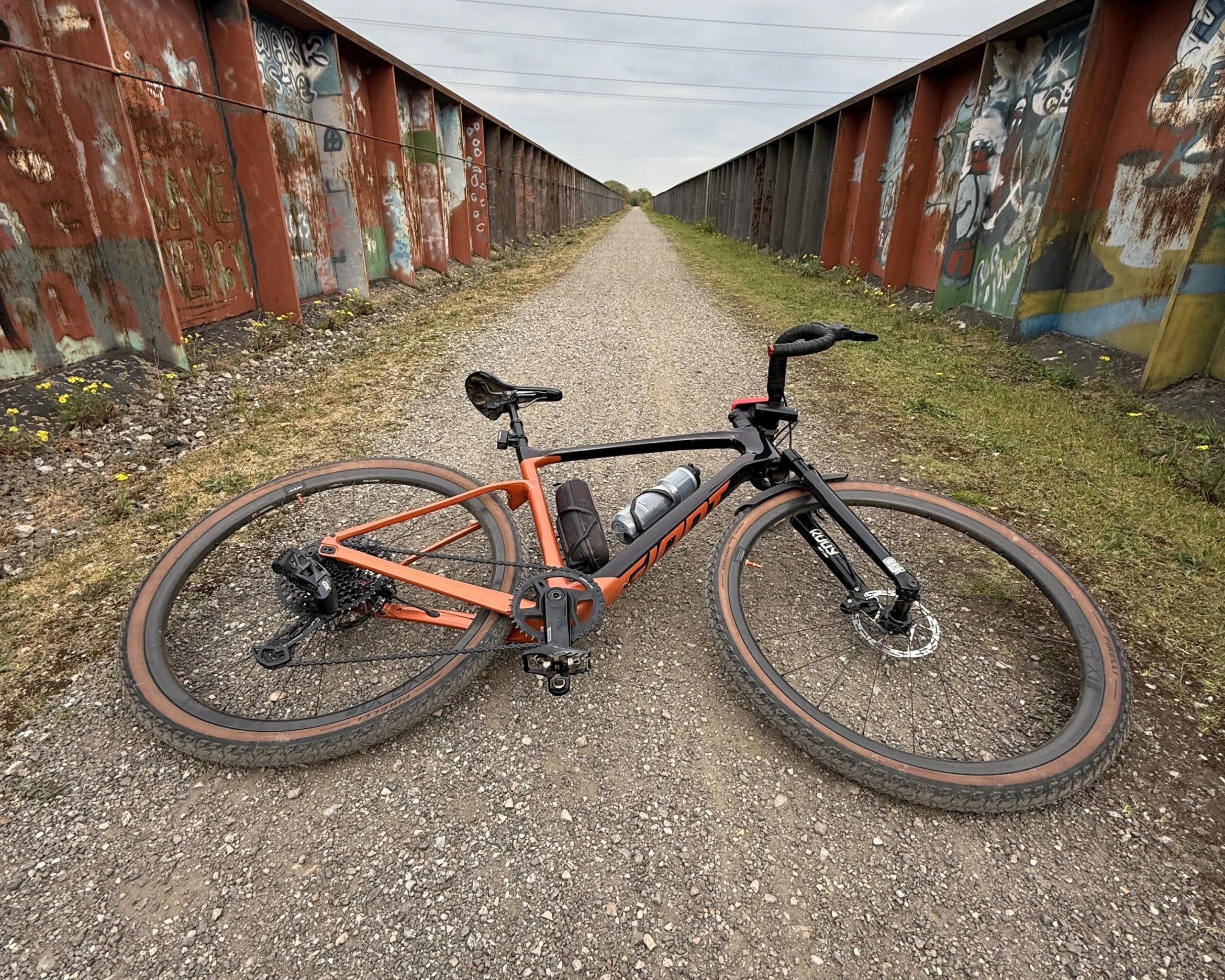 a bicycle on the track at fledborough viaduct