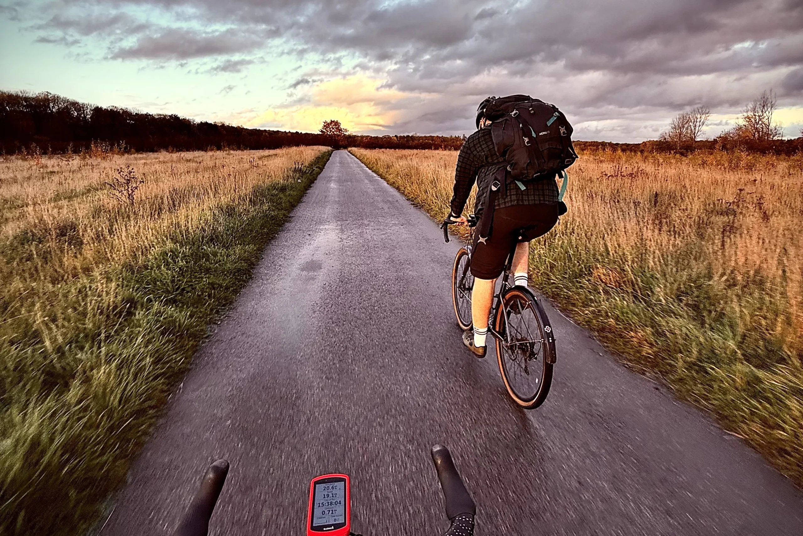 two cyclists on the georgie twigg track at doddington hall