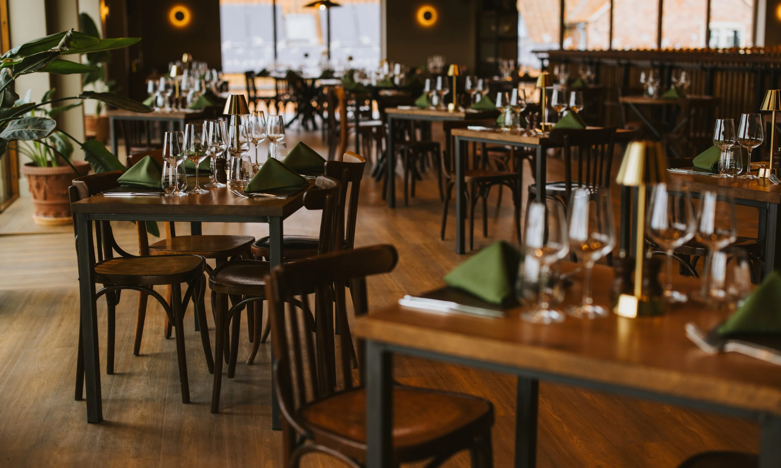 the interior of grain store restaurant at doddington hall