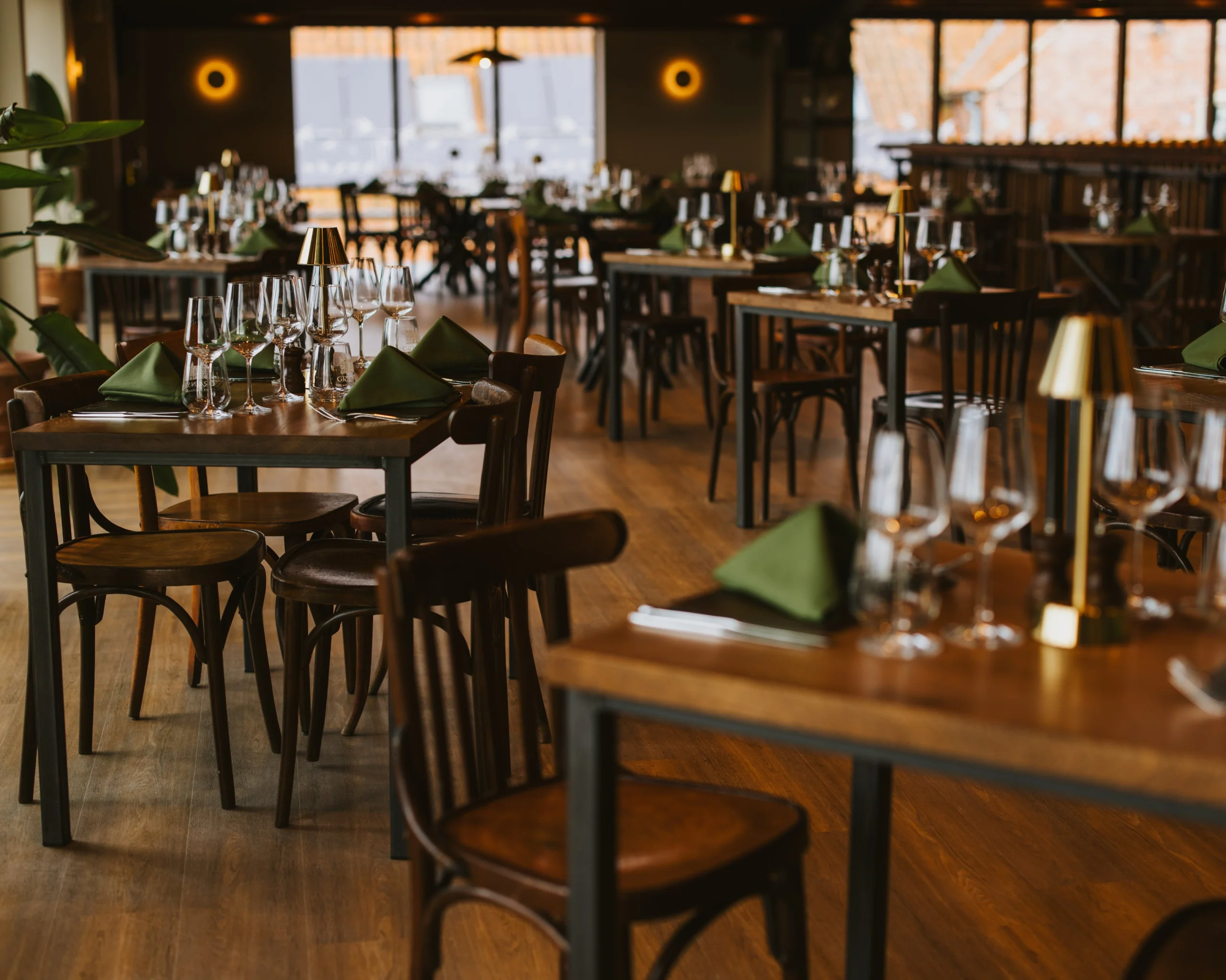 the interior of grain store restaurant at doddington hall