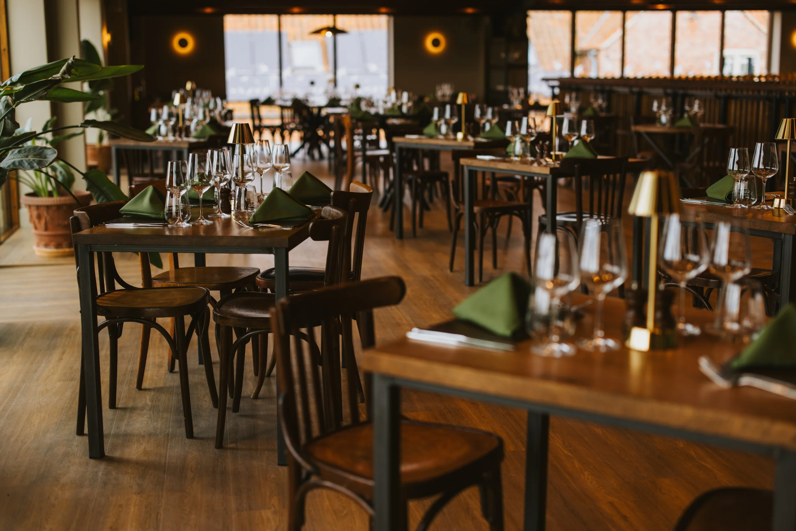 the interior of grain store restaurant at doddington hall