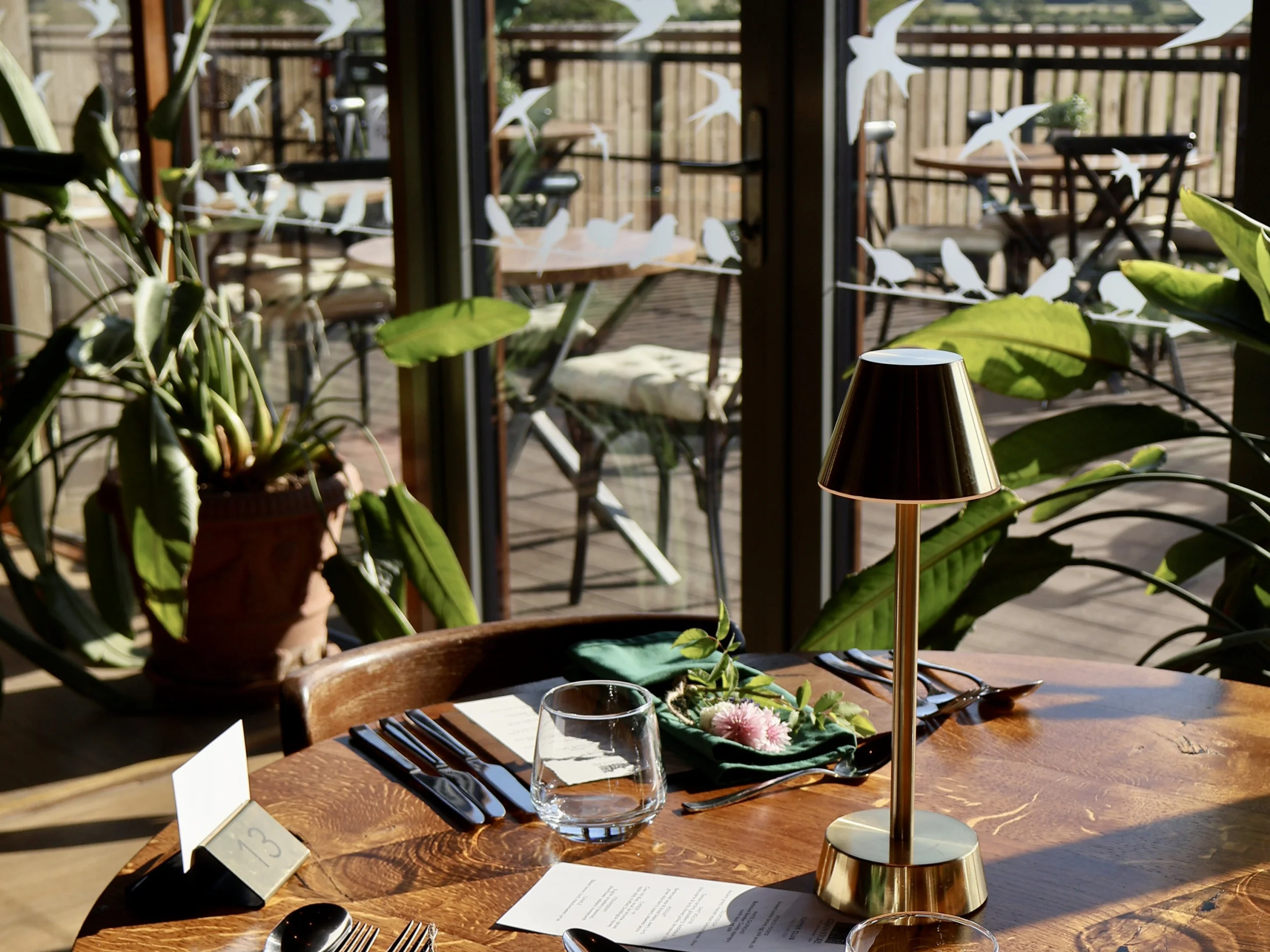 a table scape at doddington hall supper club