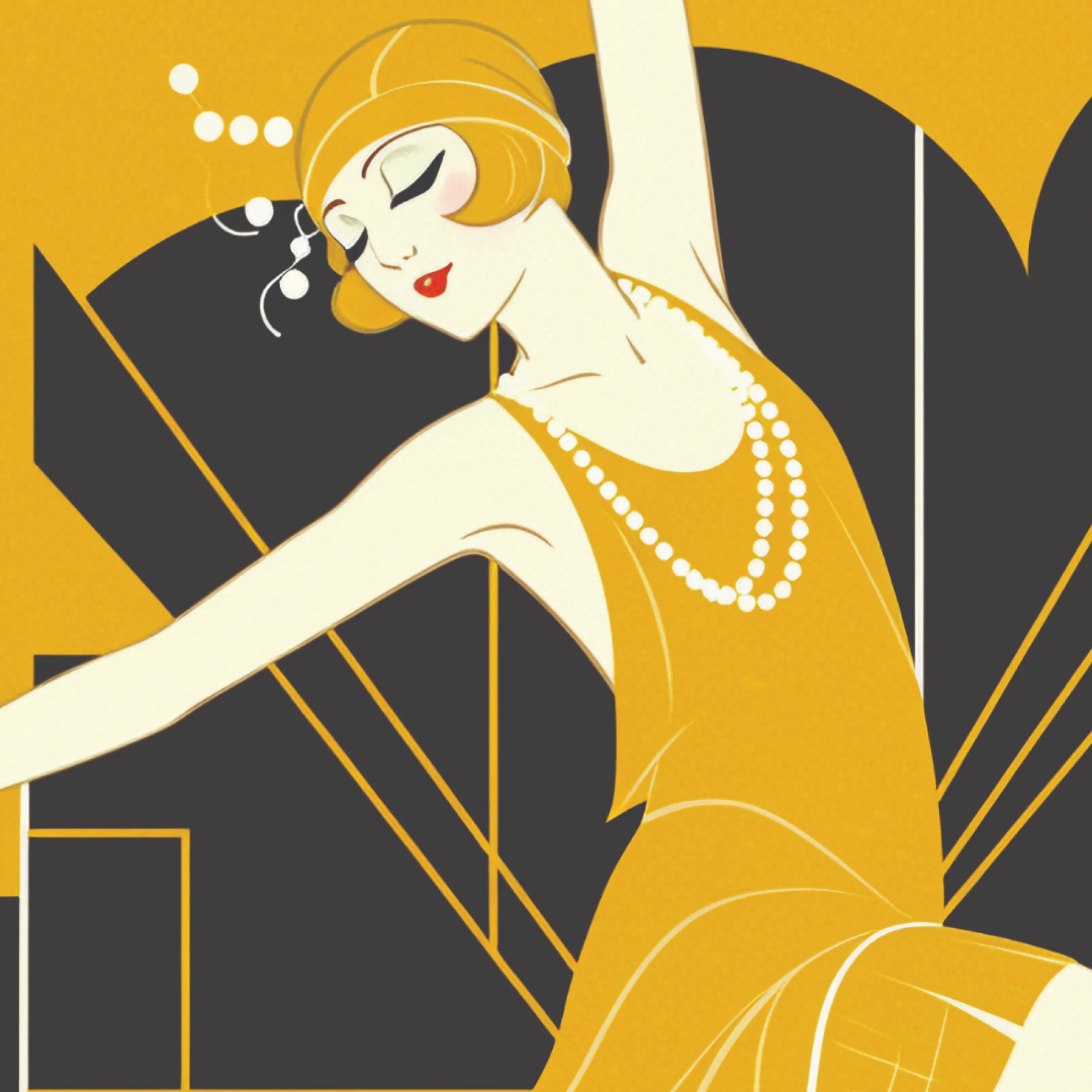 great gatsby event poster in black and yellow