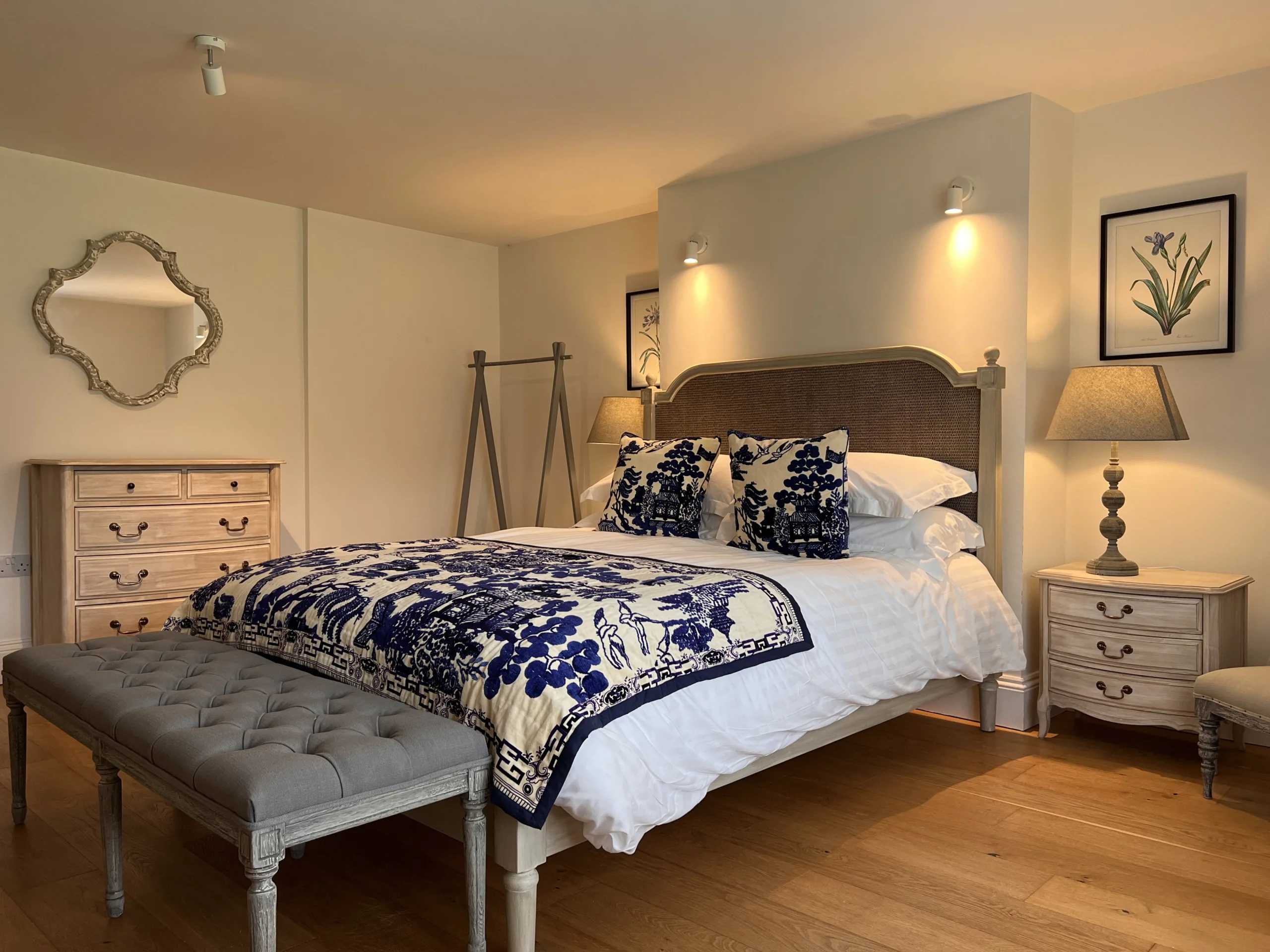 the master bedroom at grange farm doddington hall