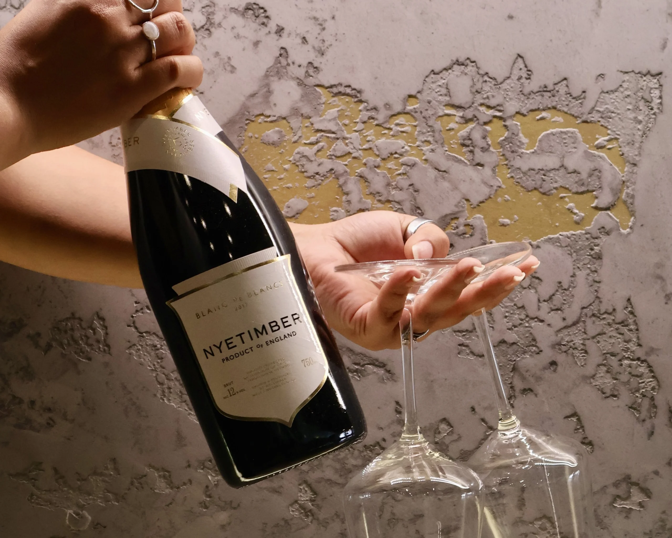 a bottle of nye timber sparkling wine at doddington hall
