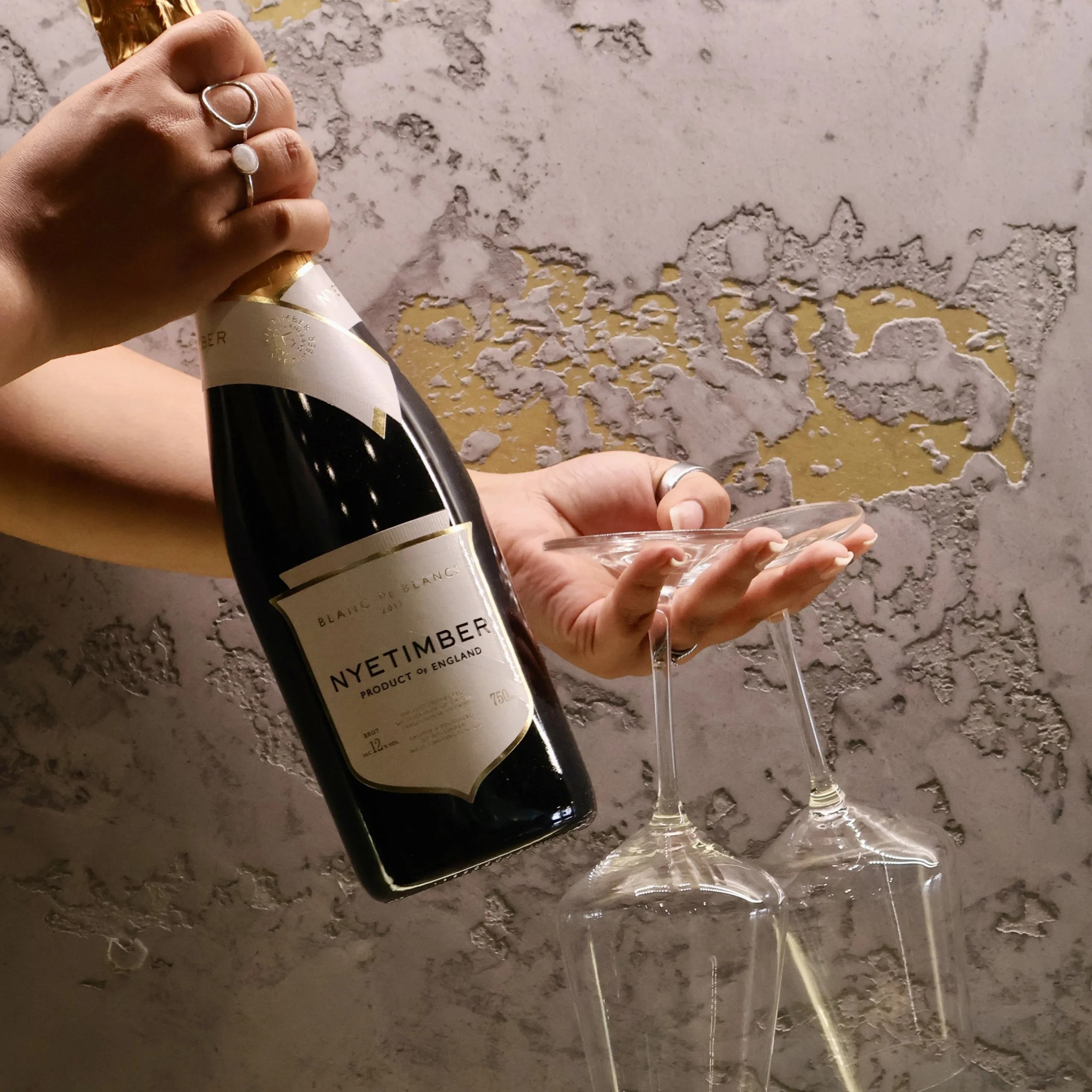 a bottle of nye timber sparkling wine at doddington hall