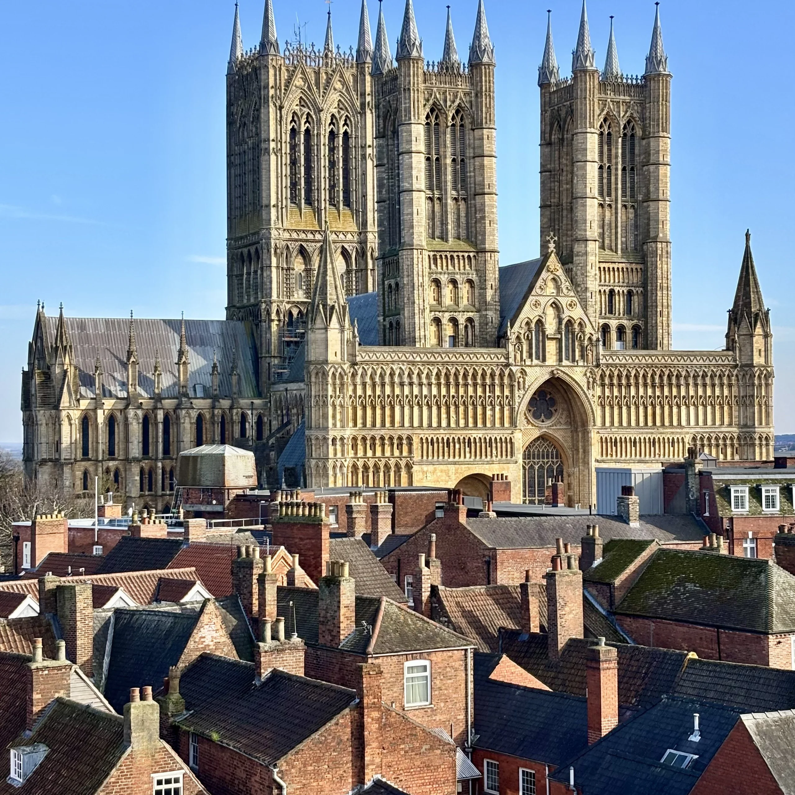 A view of Lincoln Cathedral from the walls of Lincoln Castle