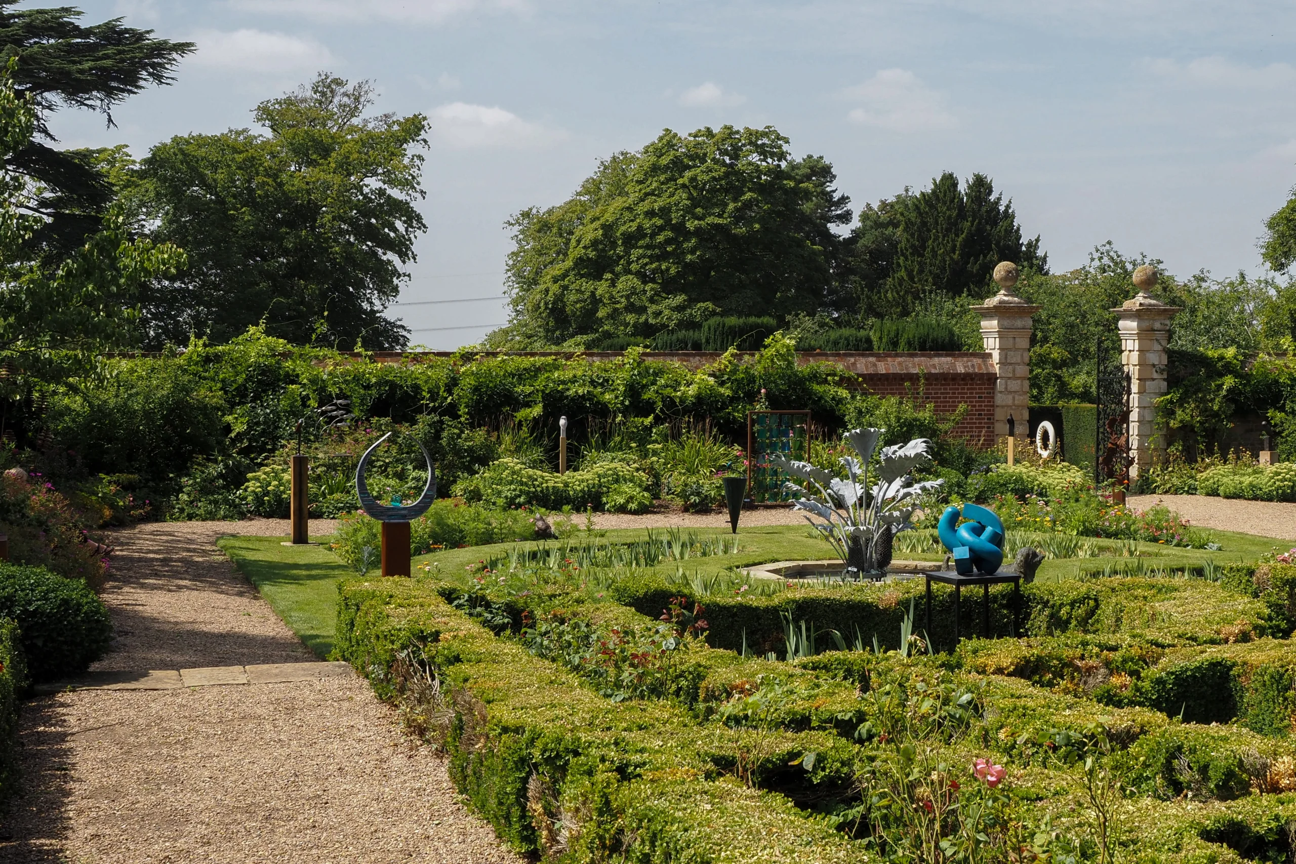 A display of sculptures in the West Garden at Doddington Hall