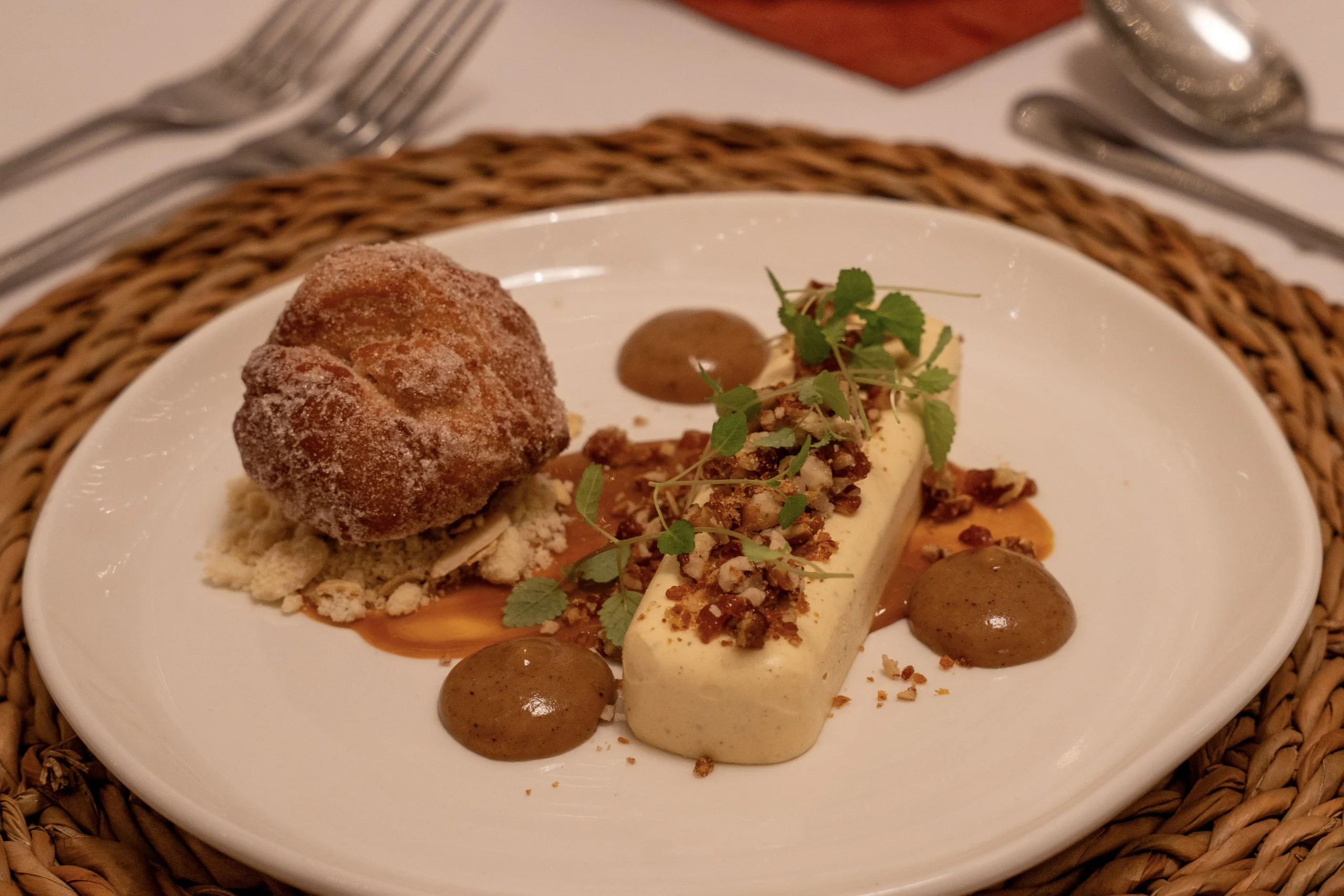 a plate of apple deserts at doddington hall