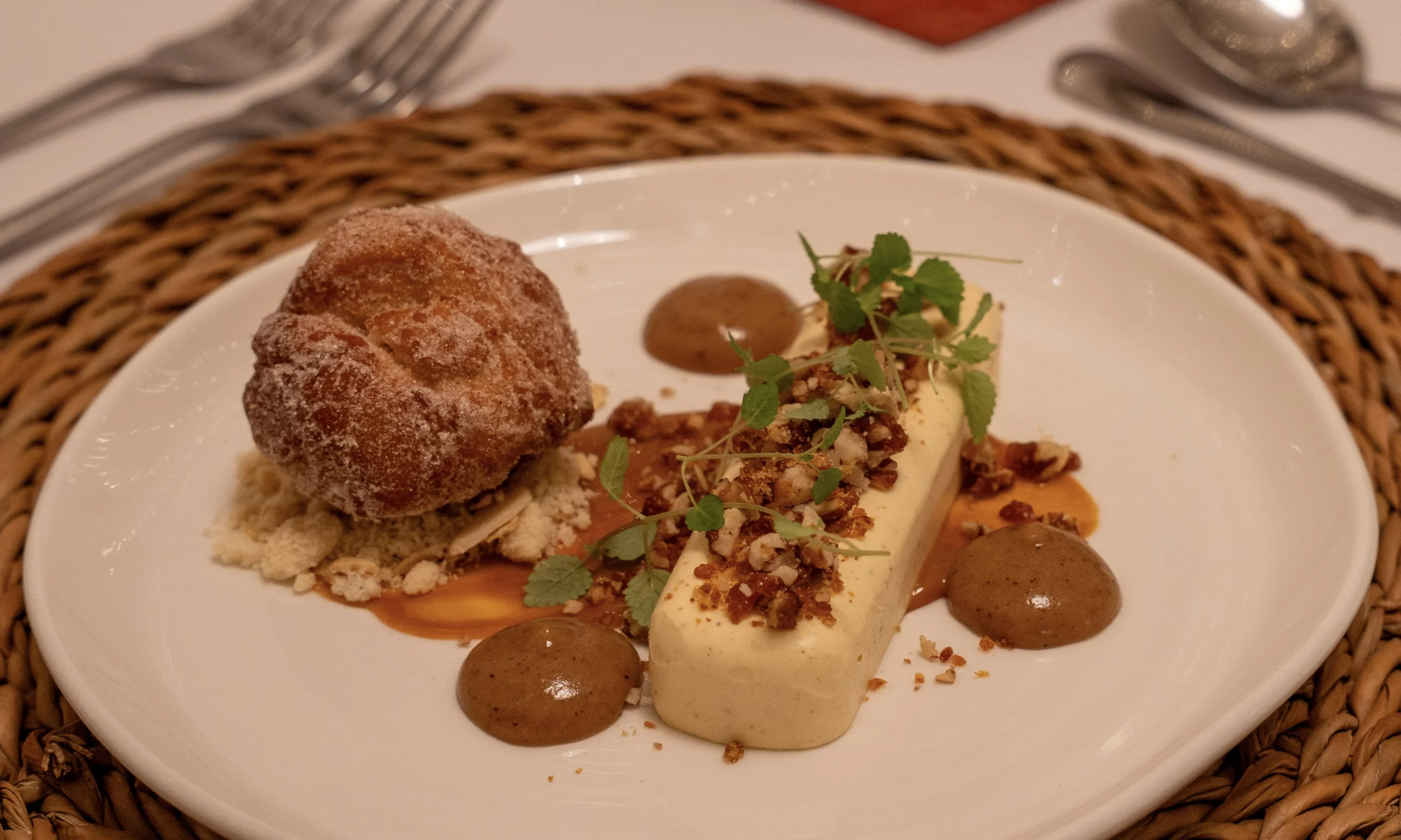 a plate of apple deserts at doddington hall