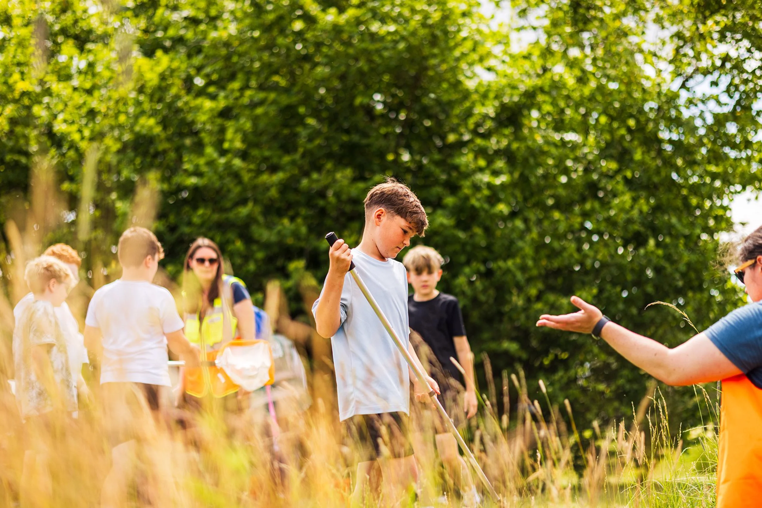 children helping to explore the wilder landscape at wilder doddington
