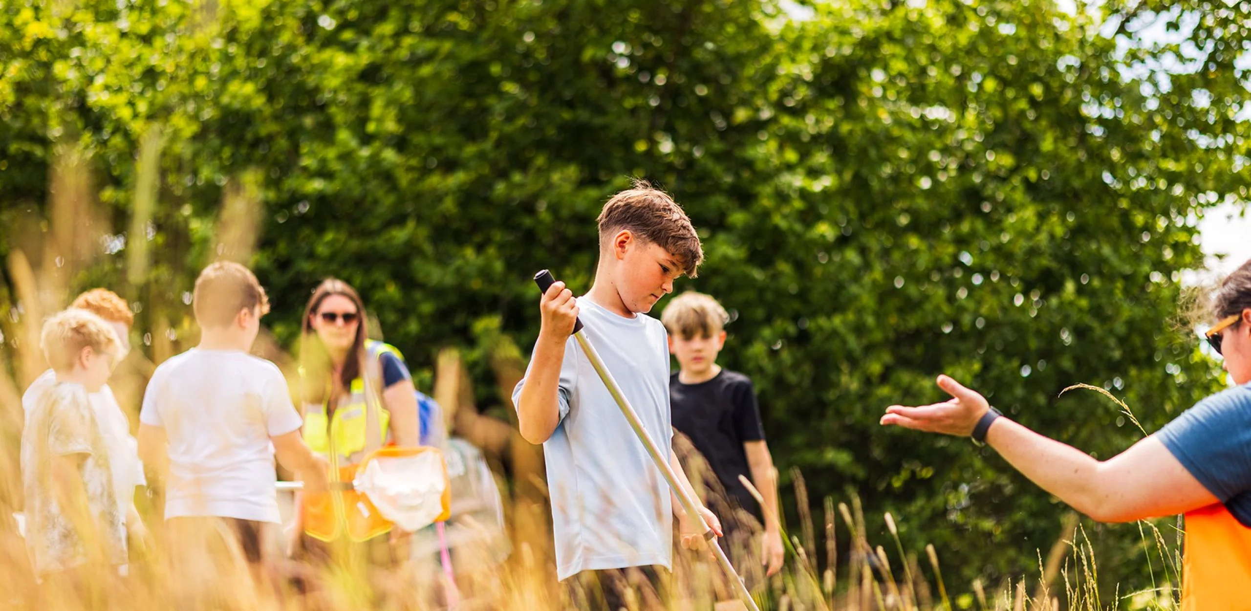 children helping to explore the wilder landscape at wilder doddington