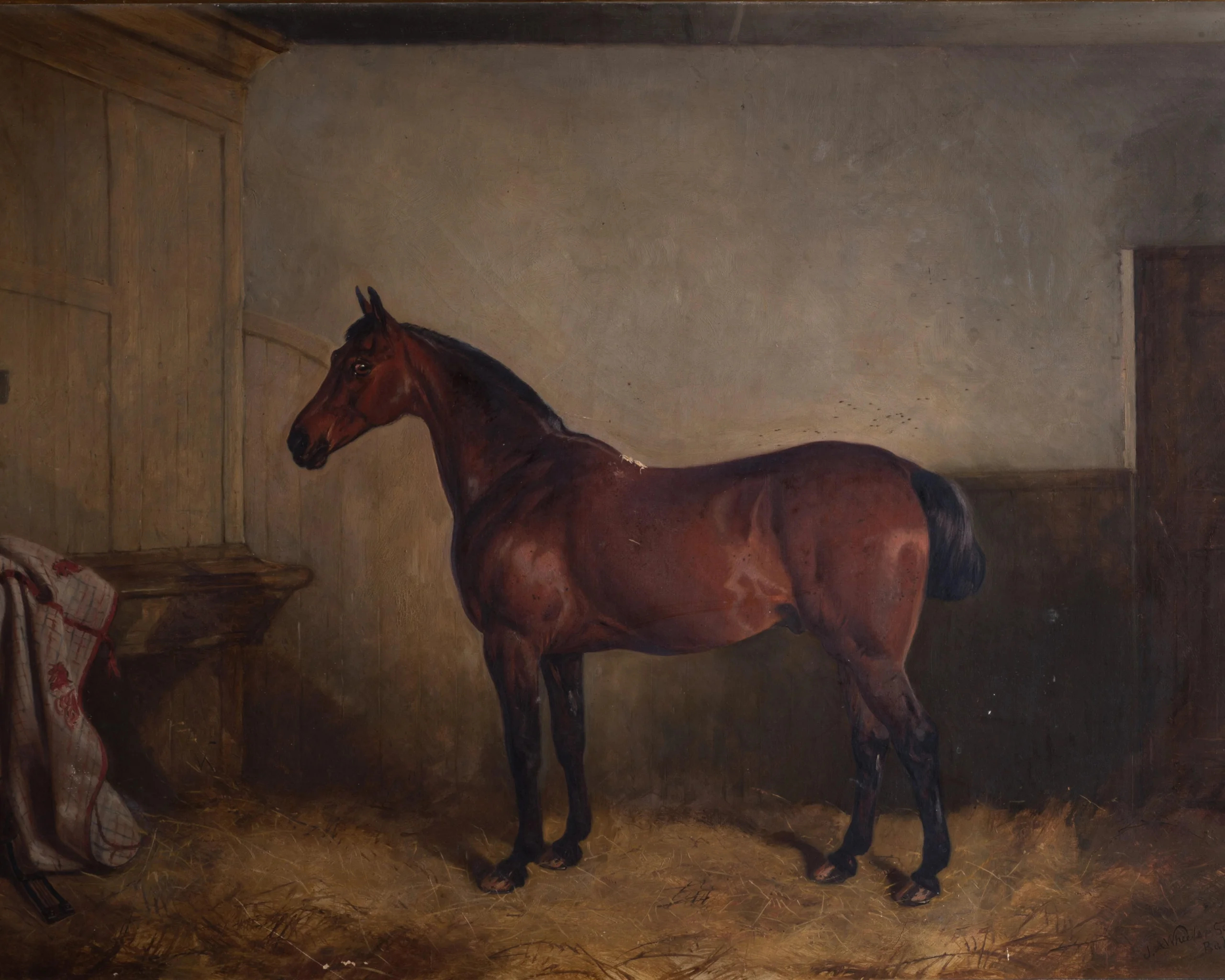 painting of a horse at doddington hall art collection