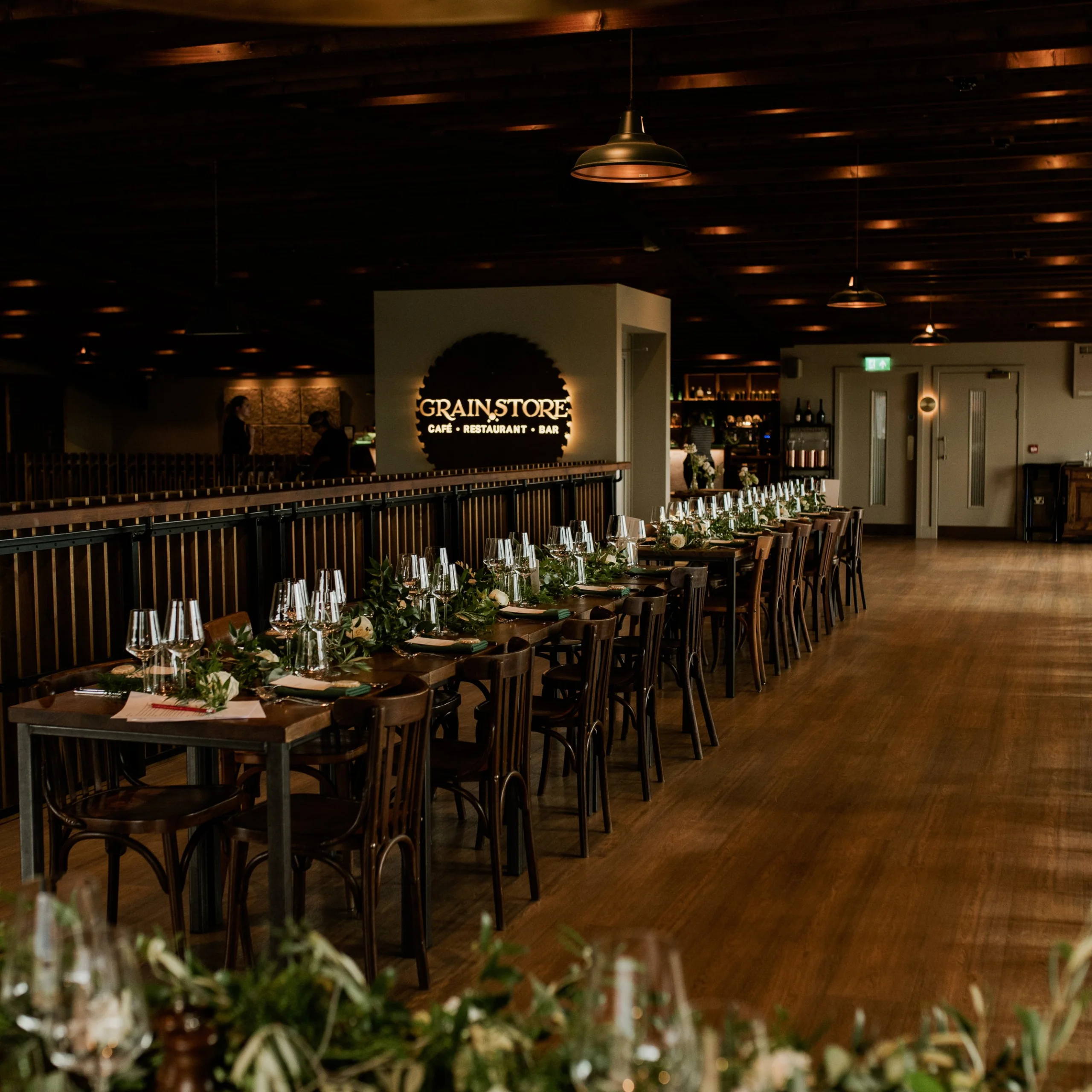 a wedding breakfast at doddington grain store